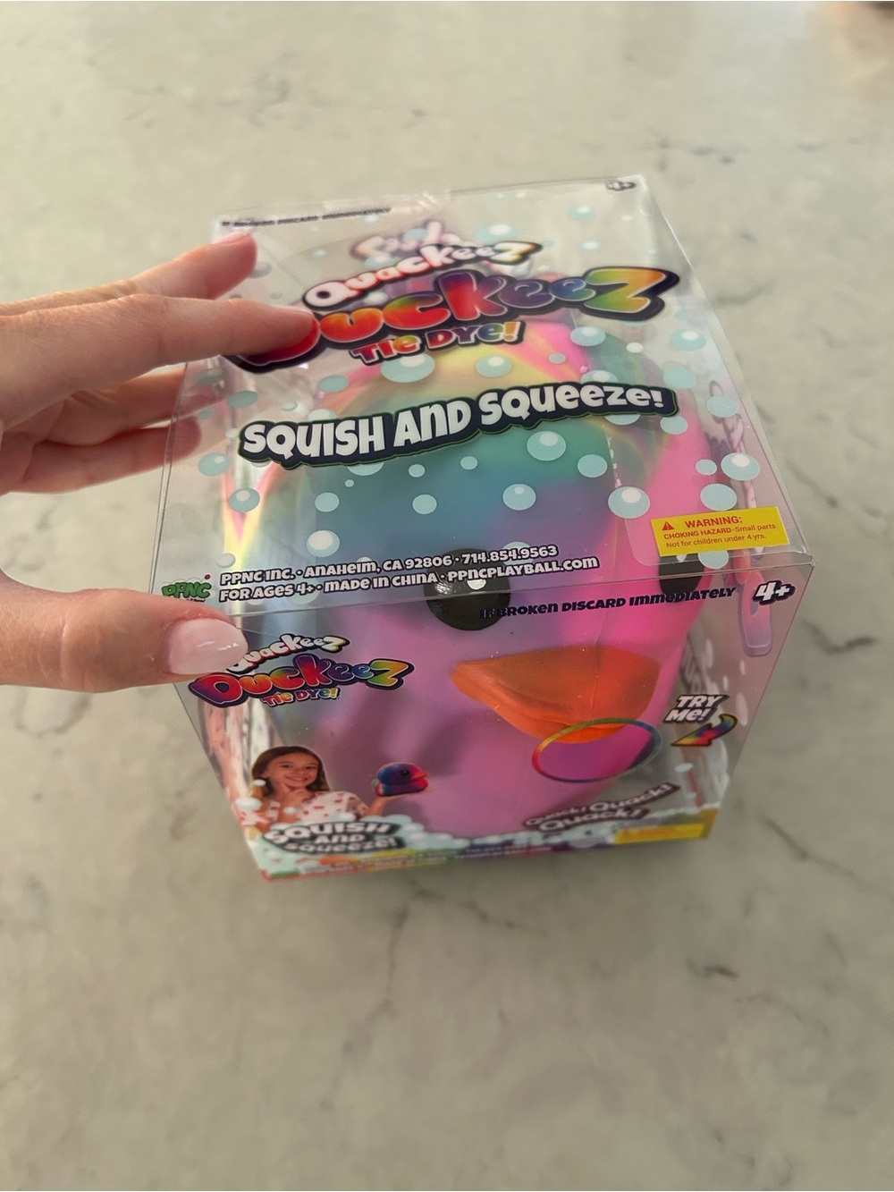 Quackeez Squish and Squeeze Kids Duck Toy - Tie Dye